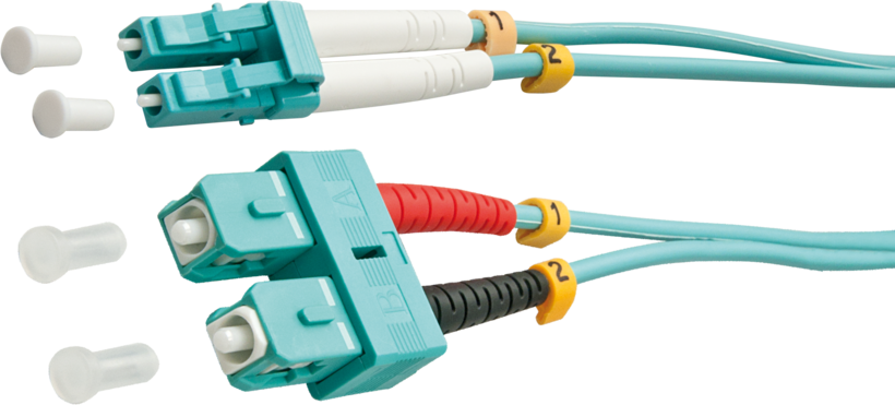 Câble patch FO duplex LC-SC, 10 m, 50µ