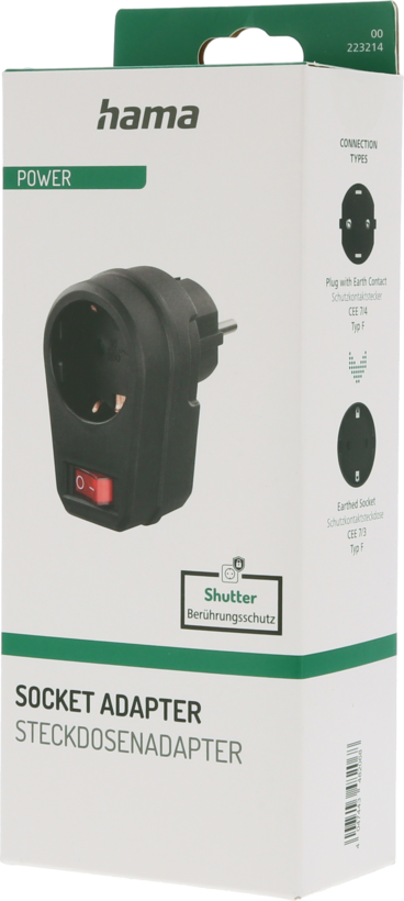 Adaptateur de prise 1x + interrupteur